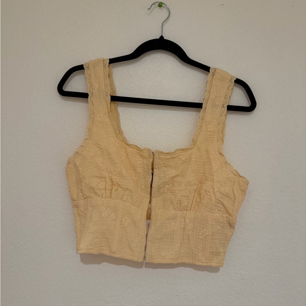 Butter yellow Lace corset tank